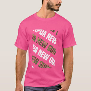 Camiseta Camuflagem Verde de Padrão Papua Nova Guiné
