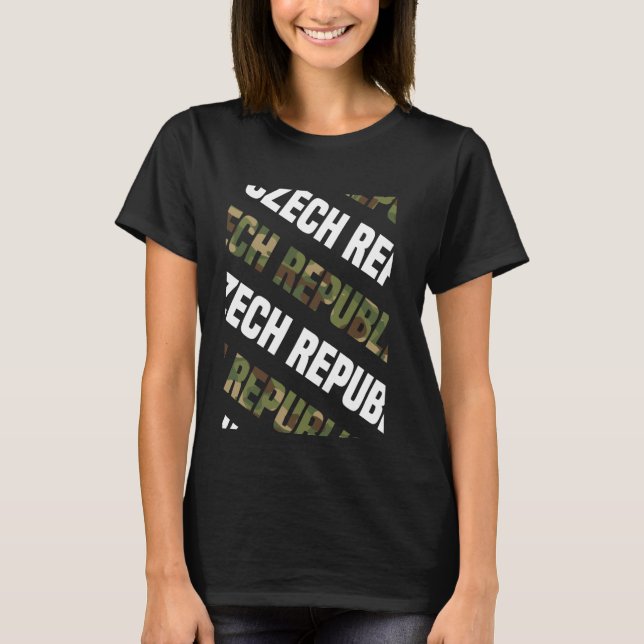 Camiseta Camuflagem Verde Padrão da República Checa (Frente)