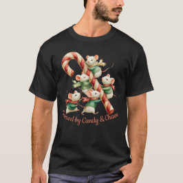 Camiseta Camundongos bonitos com Arte de Natal de Canas Doc
