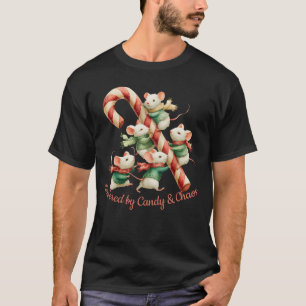 Camiseta Camundongos bonitos com Arte de Natal de Canas Doc