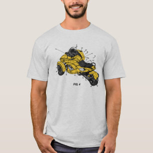 Camiseta Can Am Spyder Patent/Blueprint Design.Amarelo.