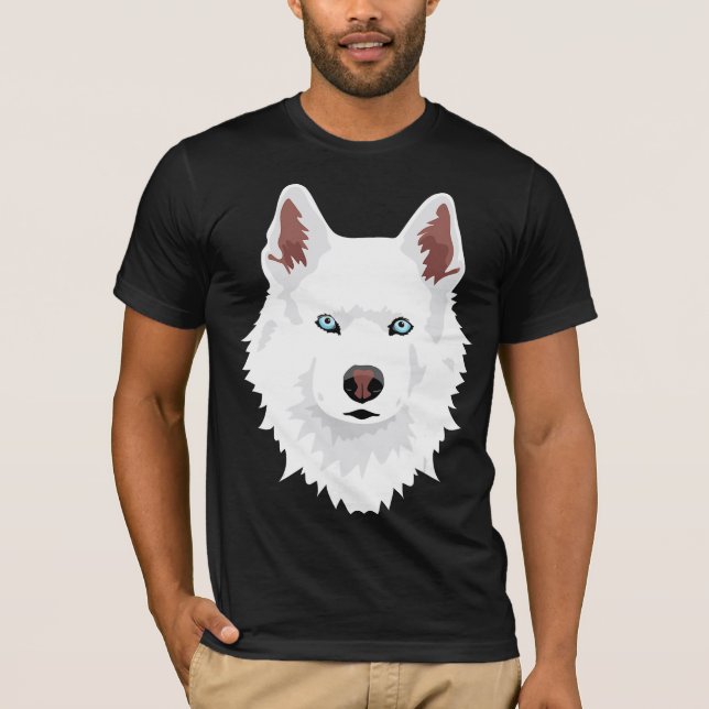 Camiseta Cana Branca Siberiana - Cães Brancos de Neve (Frente)