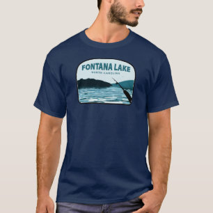 Camiseta Cana de Pesca do Lago Fontana Carolina do Norte
