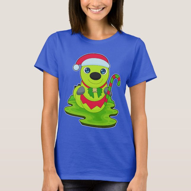 Camiseta Cana doce de Natal da Lagarta (Frente)