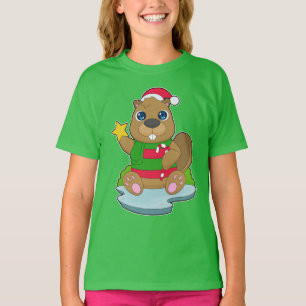 Camiseta Cana doce de Natal do castor