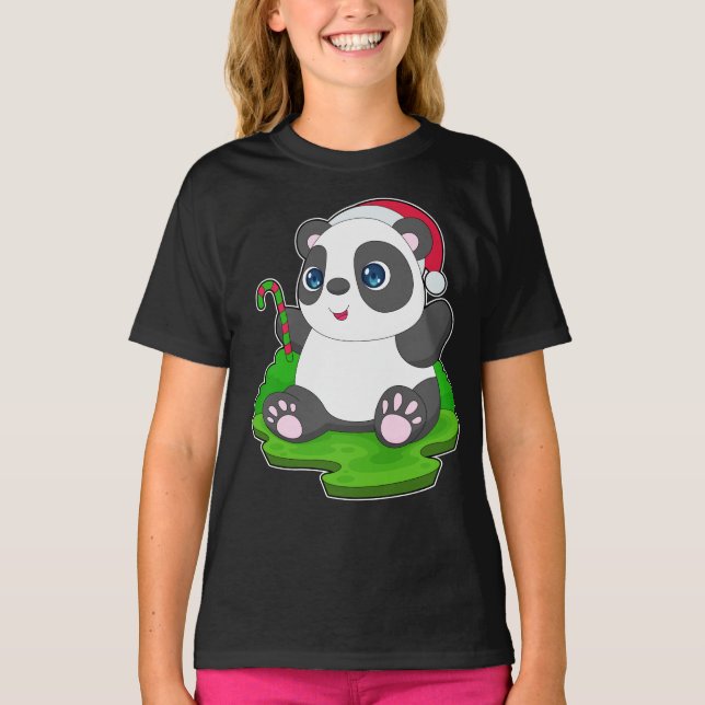 Camiseta Cana doce de Natal Panda (Frente)