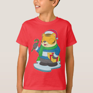 Camiseta Cana doce de Natal Tigre