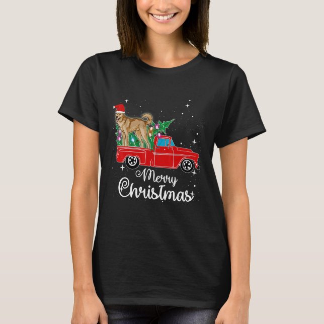 Camiseta Canaan Dog Ride Red Truck Natal (Frente)