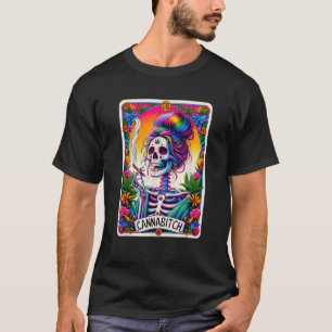 Camiseta Canabitch Para Stoners Weker Skeleton Smoker Retro