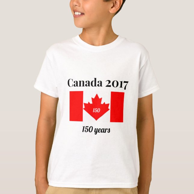 Camiseta Canadá 150 em 2017 Sinalizador do Coração (Frente)