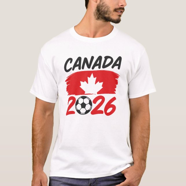 Camiseta Canada 2026 Soccer Fan Design with Maple Leaf (Frente)