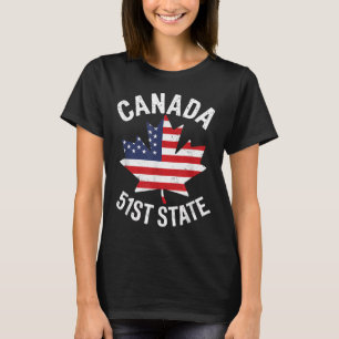 Camiseta Canada 51rua State Usa Flag Canada 51rua State Vin