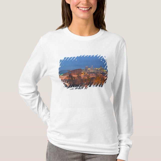Camiseta Canadá, Alberta, Calgary: panorama da cidade a par (Frente)