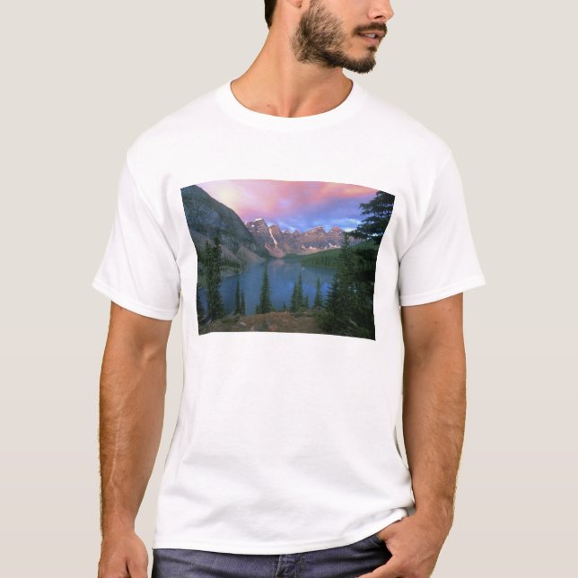 Camiseta Canadá, Alberta, Lago Moraine no Dawn, Banff (Frente)