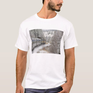 Camiseta Canadá, Alberta. Trem de neve da VIA Rail entre