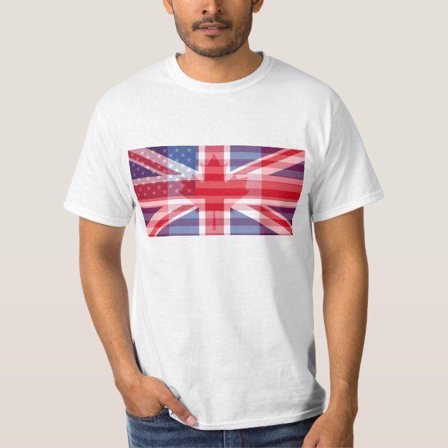Camiseta Canadá. América. O Reino Unido. Tudo em um (Frente)