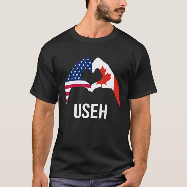 Camiseta Canadá American Flag Us Eh (Frente)