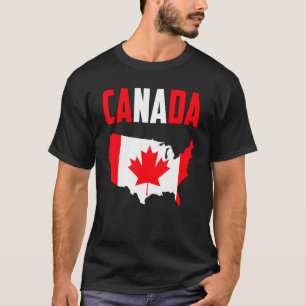 Camiseta Canadá American Map Canadian Flag Mapping Leaf Gra