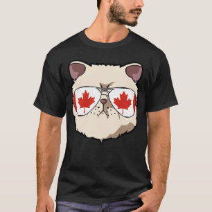 Camiseta Canadá Bandeira Canadense Exotic Shorththaire Cat