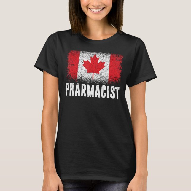 Camiseta Canadá Bandeira Orgulhosa Farmacêutica Canadiana 1 (Frente)