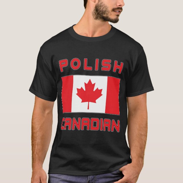 Camiseta Canadá Bandeira Polonês (Frente)