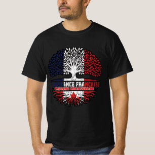 Camiseta Canadá Canadá Francês França Árvore Bandeira