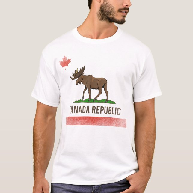 Camiseta Canadá - Canadá, Moose e Califórnia Flag (Frente)