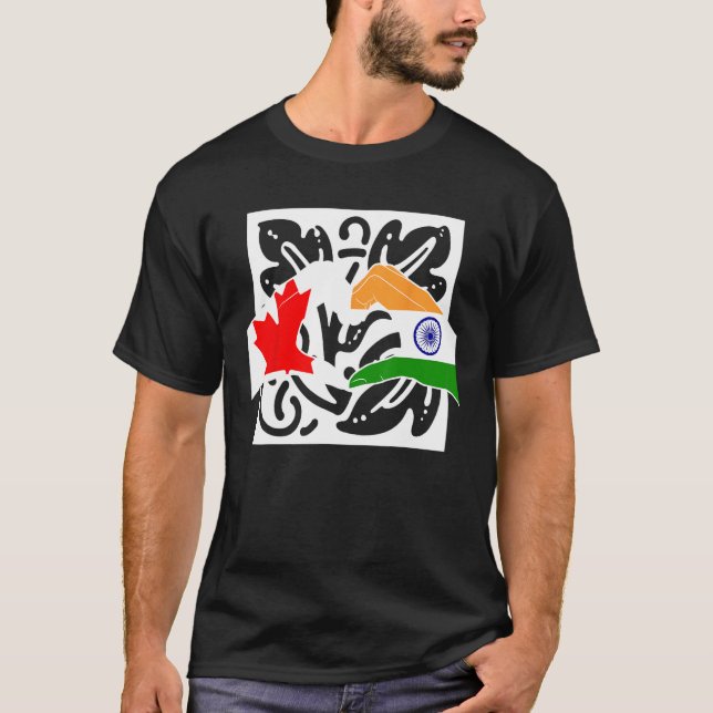 Camiseta Canada Canadians India Indian Mixed DNA Flag (Frente)