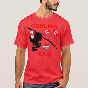 Camiseta Canadá Curling Engraçado design para amantes enrol