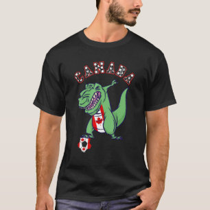 Camiseta Canadá Dabbing Rex Dino Maple Leaf Canadian Soccer