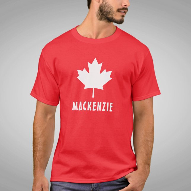Camiseta Canada Day Red White Flag Canada Mapeando Nome Fol (Criador carregado)