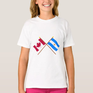 Camiseta Canadá e bandeiras cruzadas Argentina