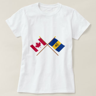 Camiseta Canadá e bandeiras cruzadas Barbados