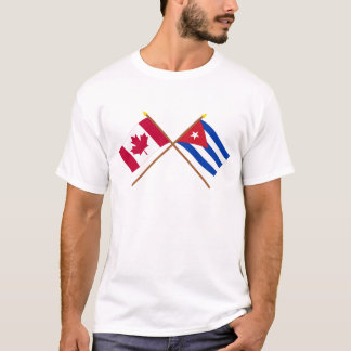 Camiseta Canadá e bandeiras cruzadas Cuba
