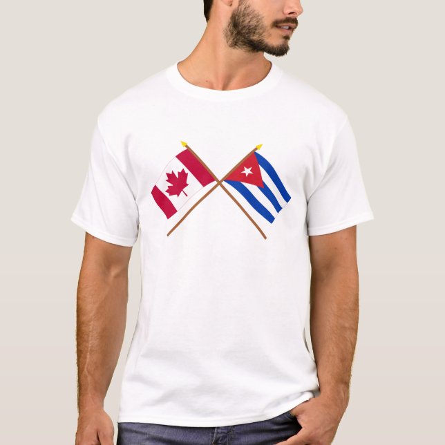 Camiseta Canadá e bandeiras cruzadas Cuba (Frente)
