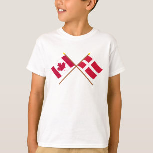 Camiseta Canadá e bandeiras cruzadas Dinamarca