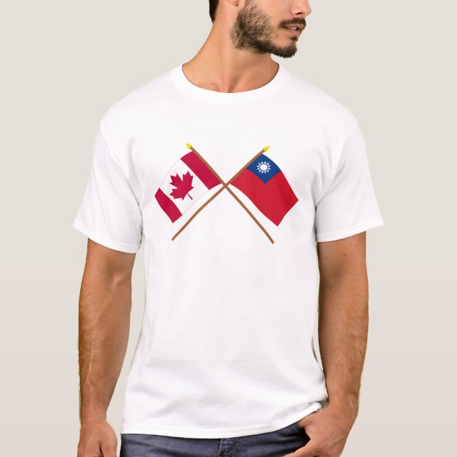 Camiseta Canadá e bandeiras cruzadas Formosa (Frente)