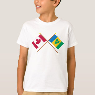 Camiseta Canadá e bandeiras cruzadas São Vicente
