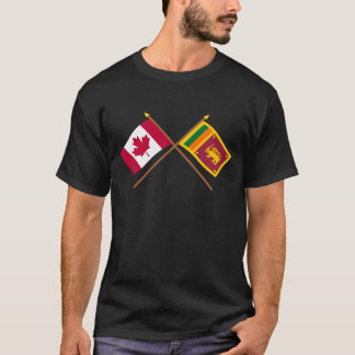 Camiseta Canadá e bandeiras cruzadas Sri Lanka