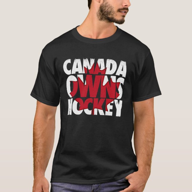Camiseta Canadá é dono do esporte de gelo de hóquei (Frente)