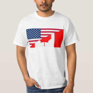 Camiseta Canadá e EUA, híbrido