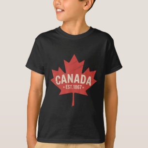 Camiseta Canadá Est. 1867 Folha de Bordo Retro Vintage Cana