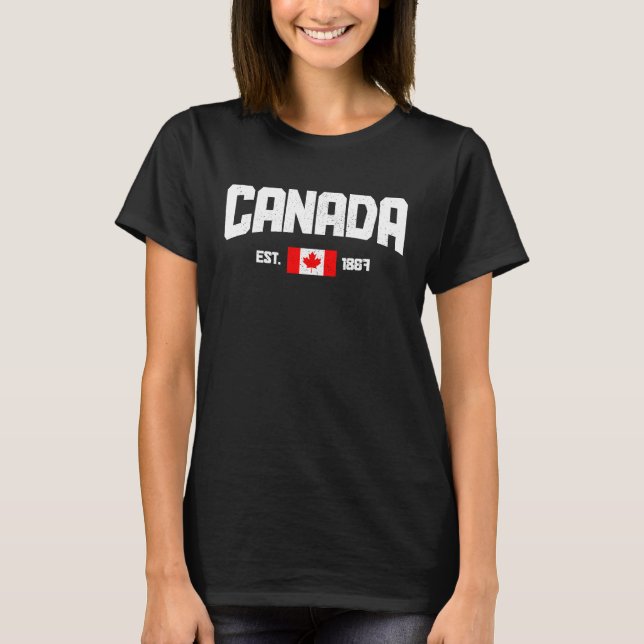 Camiseta Canada Est 1867 Maple Leaf Canadian Flag Pride Roo (Frente)