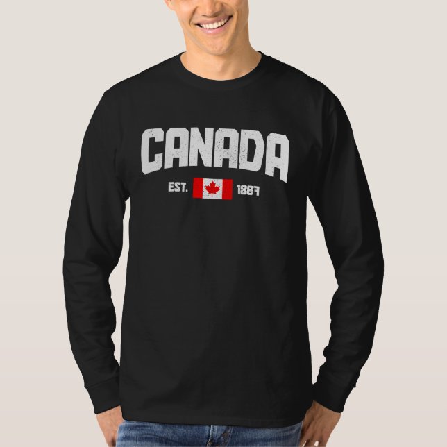 Camiseta Canada Est 1867 Maple Leaf Canadian Flag Pride Roo (Frente)