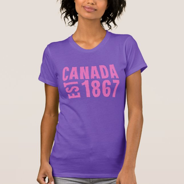 Camiseta Canadá Estabeleceu 1867 Aniversário 150 Anos (Frente)