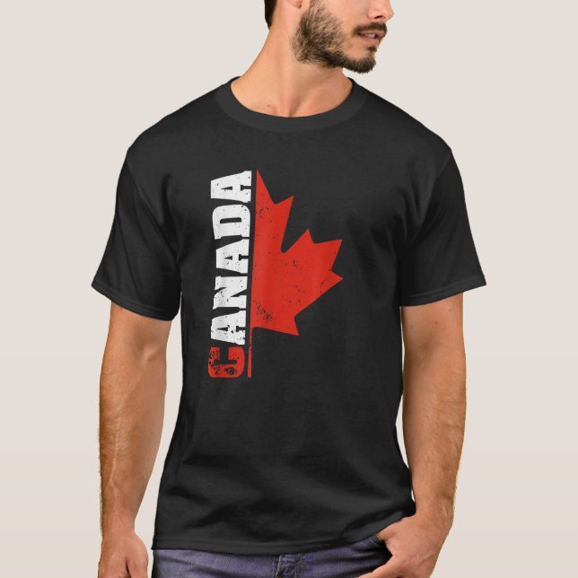 Camiseta Canadá Estados Unidos América Hockey Canadian Mape (Frente)