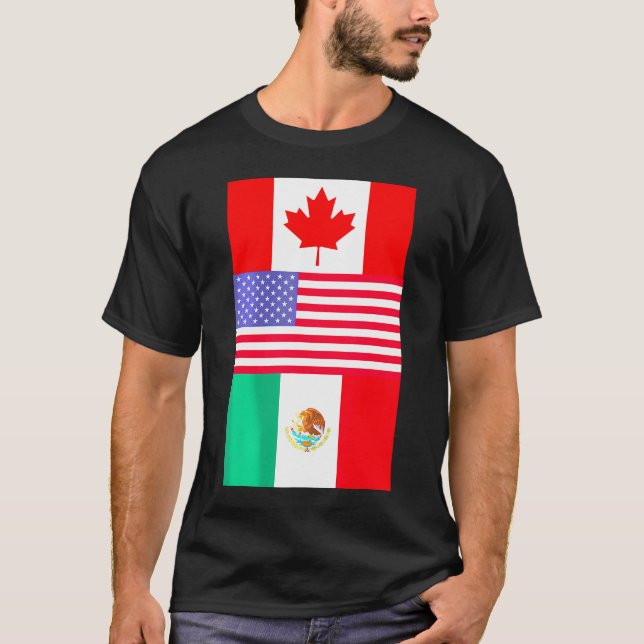 Camiseta Canadá Estados Unidos México América do Norte Sina (Frente)