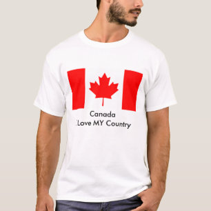 Camiseta Canadá eu amo MEU modelo de CA da bandeira de pa