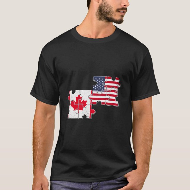 Camiseta Canadá EUA Flag American Canada (Frente)