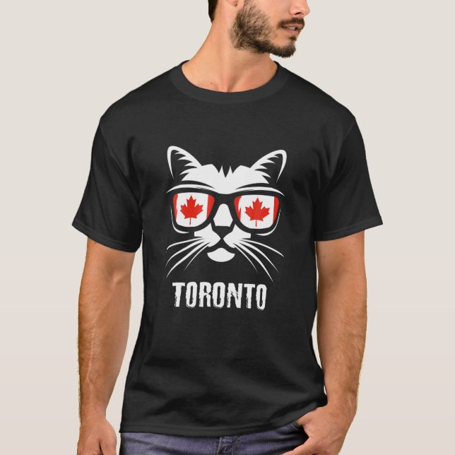 Camiseta Canadá Flag Canadian Cat Maple Leaf Oronto (Frente)